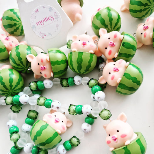 Piggie watermelon necklace